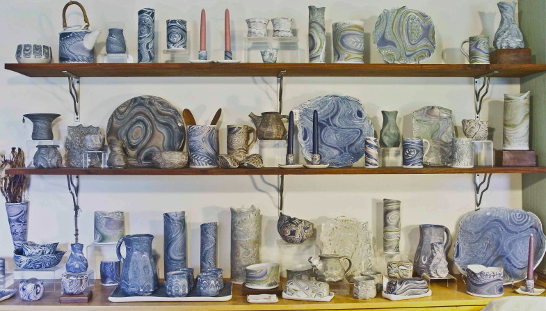 Display shelves in Naomi's studio