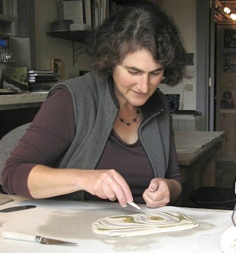 Naomi Lindenfeld demos during the BWA Open Studio Tour