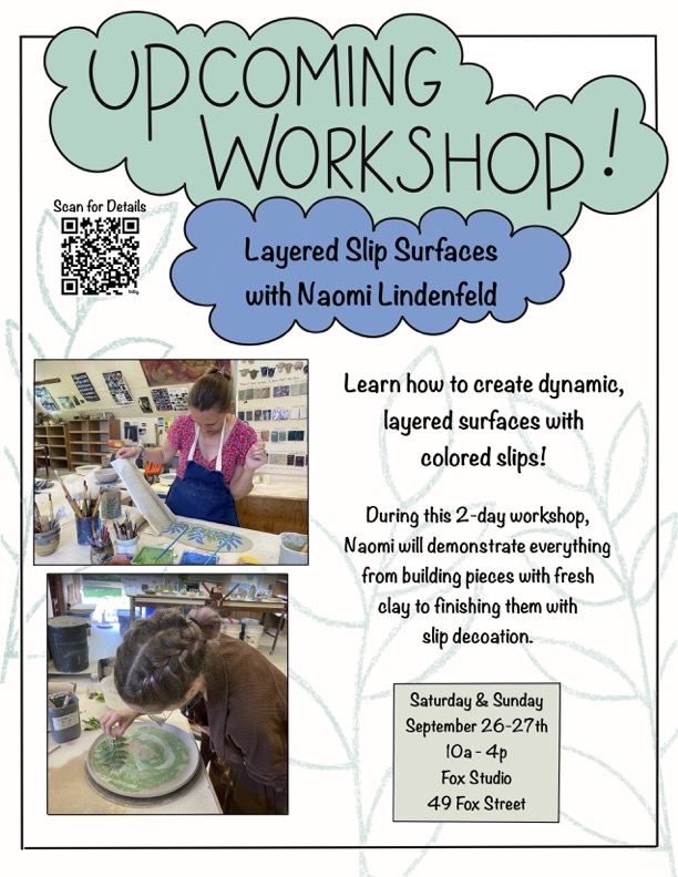Layered Slip Surfaces Workshop at Portland Pottery @ Portland Pottery Fox St. Studio
